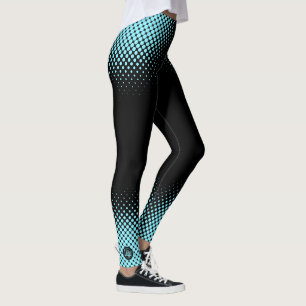 Moderne individuelle Logo Electric-Blue Halftone a Leggings