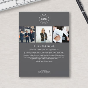 Moderne individuelle Logofotos graue Unternehmensg Flyer