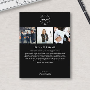 Moderne individuelle Logofotos schwarze Unternehme Flyer