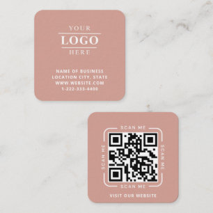 Moderne individuelle Logos und QR-Code-Quadrate Quadratische Visitenkarte
