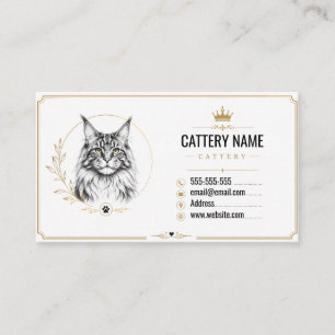 Moderne individuelle Maine Coon Zucht Geschäfts Ka Visitenkarte