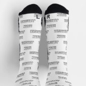 Moderne Individuelle Name Muster Schwarz-Weiß Sock Socken (Oben)