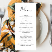 Moderne Individuelle Name Schwarz-weiße Veranstalt Menükarte