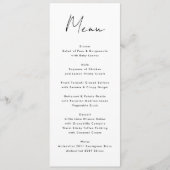 Moderne Individuelle Name Schwarz-weiße Veranstalt Menükarte (Vorderseite)