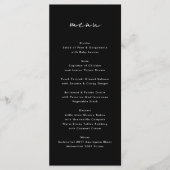 Moderne Individuelle Name Tuxedo Onyx Hochzeitsspi Menükarte (Vorderseite)