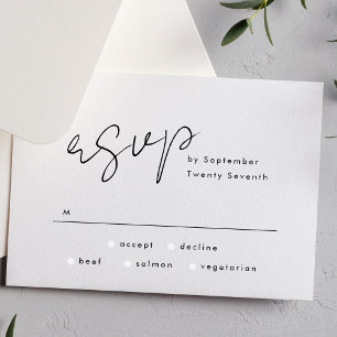 Moderne Individuelle Name Tuxedo Wedding RSVP Karte