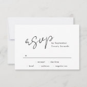 Moderne Individuelle Name Tuxedo Wedding RSVP Karte (Vorderseite)