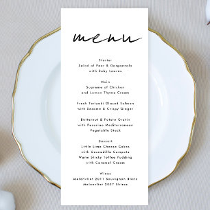 Moderne Individuelle Namen Black Onyx White Menükarte