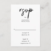 Moderne Individuelle Namen Schwarz-weiße Hochzeit RSVP Karte (Vorderseite)