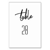 Moderne, individuelle Schwarz-weiße Hochzeit Tischnummer (Vorderseite)