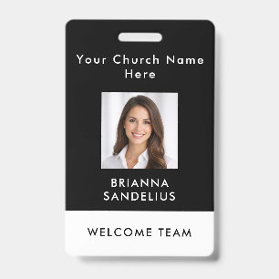 Moderne individuelle schwarze Foto-ID für Kirchenf Ausweis