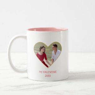Moderne individuelle Valentinsgruß-Kunde-Foto & He Zweifarbige Tasse