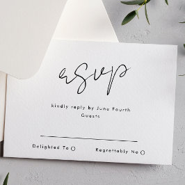 Moderne Individuellen Namen Tuxedo Gold Wedding RSVP Karte