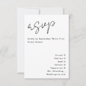 Moderne Individuellen Namen Tuxedo Gold Wedding RSVP Karte (Vorderseite)