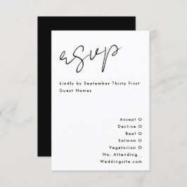 Moderne Individuellen Namen Tuxedo Gold Wedding RSVP Karte