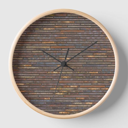 Moderne industrielle dünne Backsteinwandstruktur Uhr (Vorderseite)