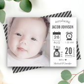 Moderne Infografik Foto Geburtserklärung Ankündigung