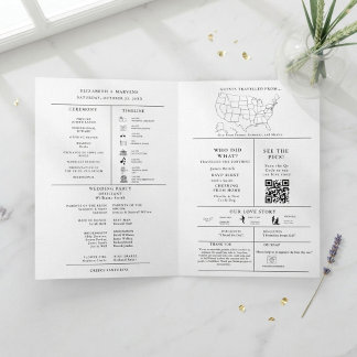 Moderne Infografik-Hochzeitsmappe Programm