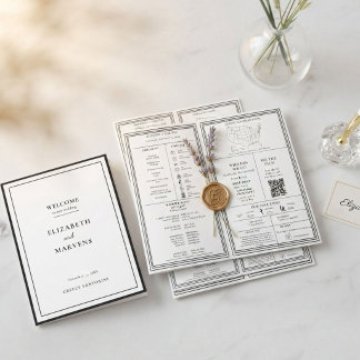 Moderne Infografik-Hochzeitsmappe Programm