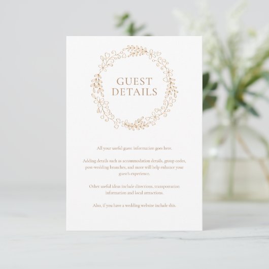 Moderne Informationen zu den Gärten im Blumengarte Begleitkarte (Stehend Vorderseite)