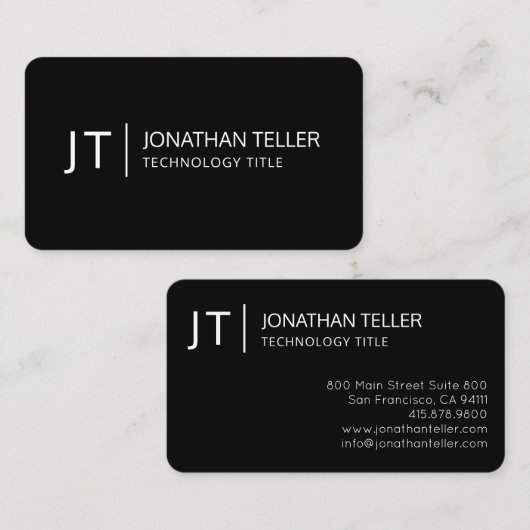 Moderne Informationstechnologie Beruflich Schwarz Visitenkarte (Vorne/Hinten)