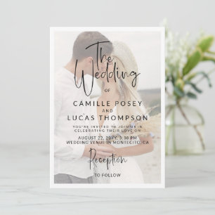 Moderne informelle Fototypografie-Hochzeit Einladung