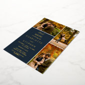 Moderne Initialen 4 Fotos Gitter Hochseeflotte Gol Folieneinladung (Gedreht)