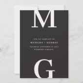 Moderne Initialen Grafik Typografie Foto Hochzeit Save The Date (Vorderseite)