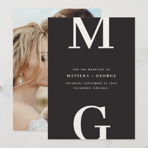 Moderne Initialen Grafik Typografie Foto Hochzeit Save The Date