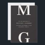 Moderne Initialen kühn grafische Typografie Hochze Save The Date<br><div class="desc">Moderne Initialen fett grafische Typografie Hochzeit speichern die Datumskarte. Mit moderner, eleganter Typografie und gestreiftem Backer-Design. Farben können individuell angepasst werden.</div>