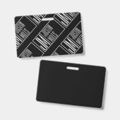 Moderne Initialen mit Name Monogram Muster Ausweis (Vorder- & Rückseite)