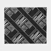 Moderne Initialen mit Name Monogram Muster Fleecedecke (Vorderseite (Horizontal))