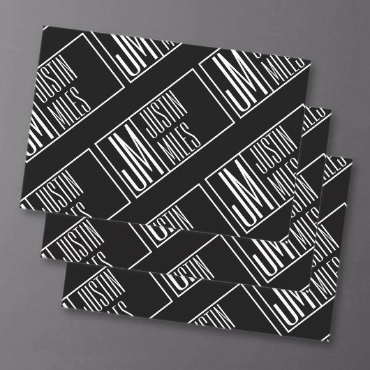 Moderne Initialen mit Name Monogram Muster Geschenkpapier Set