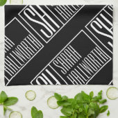 Moderne Initialen mit Name Monogram Muster Geschirrtuch (Gefaltet)