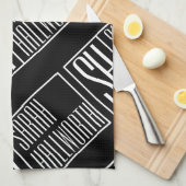 Moderne Initialen mit Name Monogram Muster Geschirrtuch (Viertel Falte)