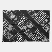 Moderne Initialen mit Name Monogram Muster Geschirrtuch (Horizontal)