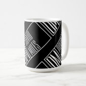 Moderne Initialen mit Name Monogram Muster Kaffeetasse (VorderseiteRechts)