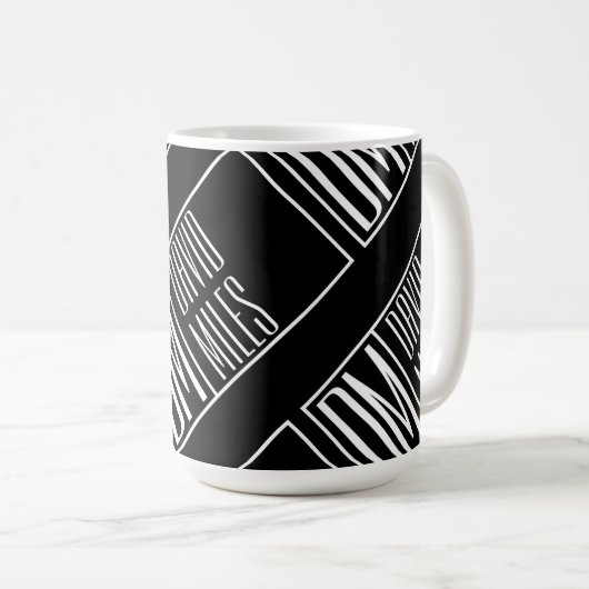 Moderne Initialen mit Name Monogram Muster Kaffeetasse (VorderseiteRechts)