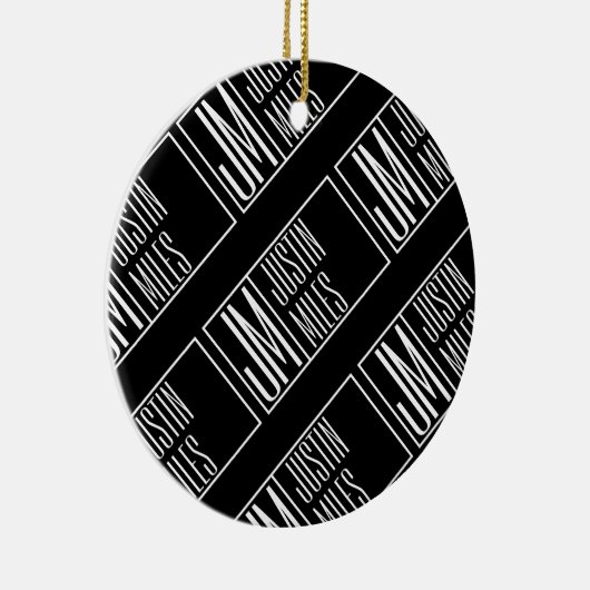 Moderne Initialen mit Name Monogram Muster Keramik Ornament (Rechts)