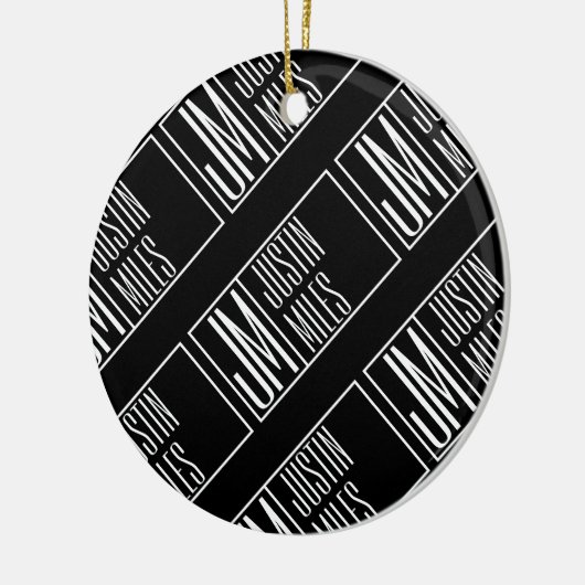 Moderne Initialen mit Name Monogram Muster Keramik Ornament (Links)