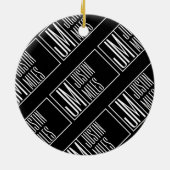 Moderne Initialen mit Name Monogram Muster Keramik Ornament (Hinten)