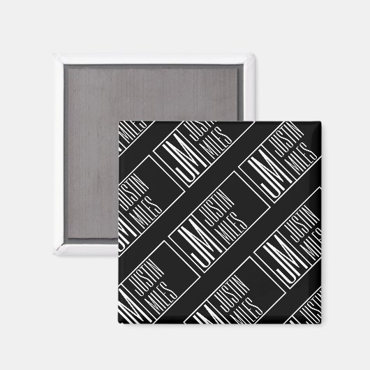 Moderne Initialen mit Name Monogram Muster Magnet (Vorderseite/Rückseite)