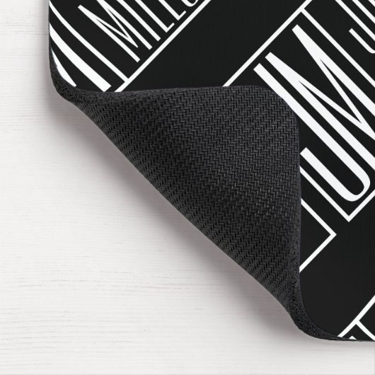 Moderne Initialen mit Name Monogram Muster Mousepad (Ecke)