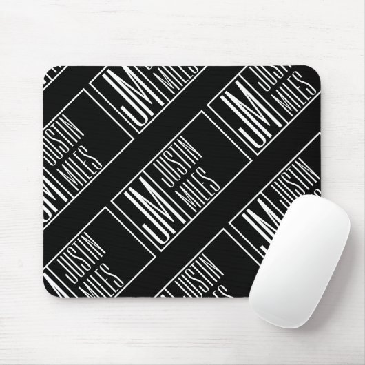 Moderne Initialen mit Name Monogram Muster Mousepad (Mit Mouse)