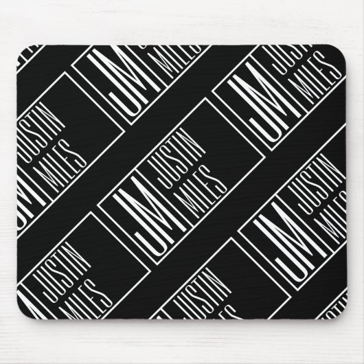 Moderne Initialen mit Name Monogram Muster Mousepad (Vorne)