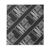 Moderne Initialen mit Name Monogram Muster Notizblock (Vorderseite)