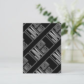 Moderne Initialen mit Name Monogram Muster Postkarte (Stehend Vorderseite)