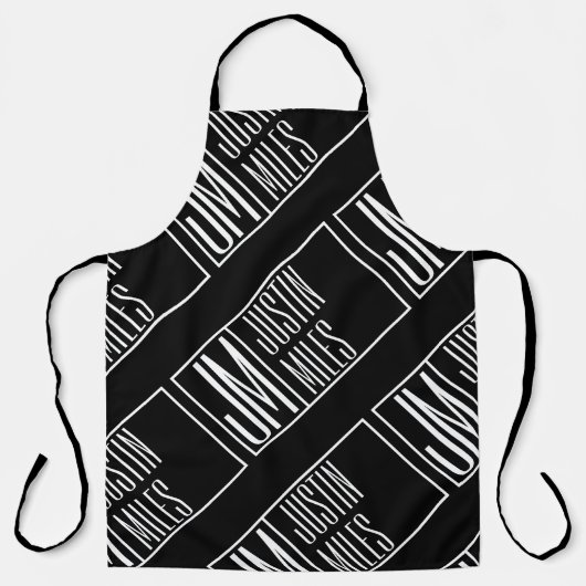Moderne Initialen mit Name Monogram Muster Schürze (Vorderseite)