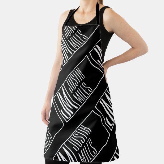 Moderne Initialen mit Name Monogram Muster Schürze (InSitu)