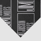 Moderne Initialen mit Name Monogram Muster Seidenpapier (Ausschnitt)